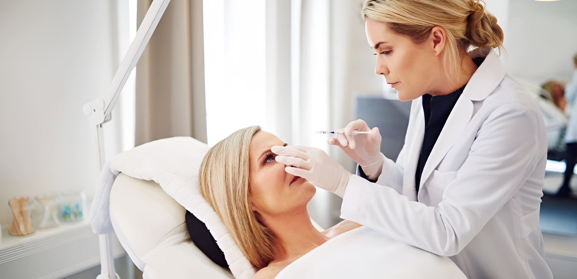 a woman getting an injection